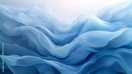 Flowing blue waves abstract art digital design calm environment aerial view serenity concept photo