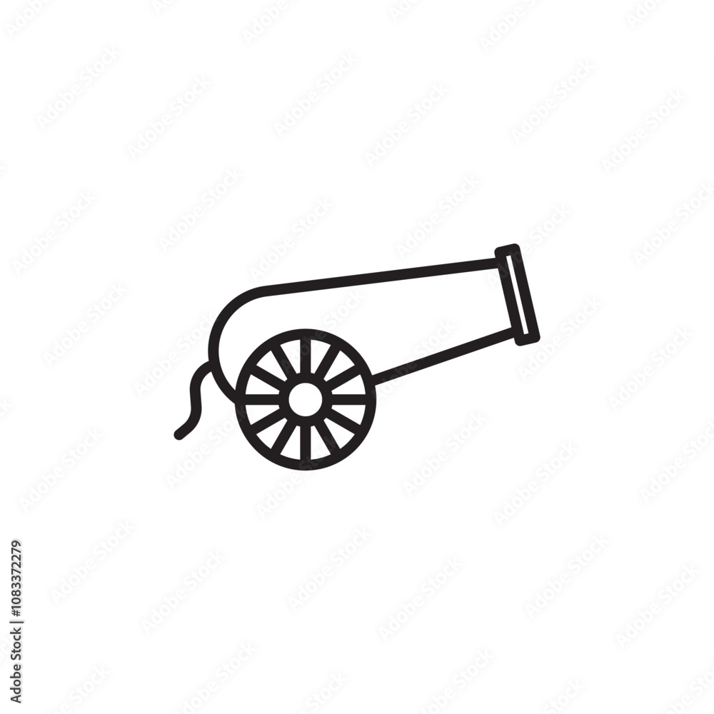 Fototapeta premium Cannon thin line vector icon