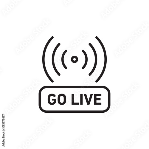 Go Live thin line vector icon