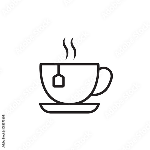 Hot Tea thin line vector icon