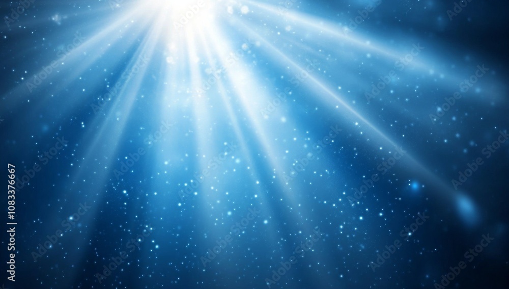 Fototapeta premium Blue ray background vector presentation design with blue sunburst rays 