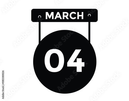 March 4 calendar icon Date Month calendar icon vector illustration

