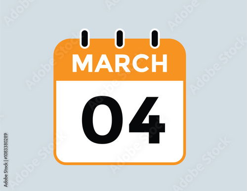 March 4 calendar icon Date Month calendar icon vector illustration
