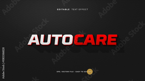 3D automotive text effect, editable autocare text style.