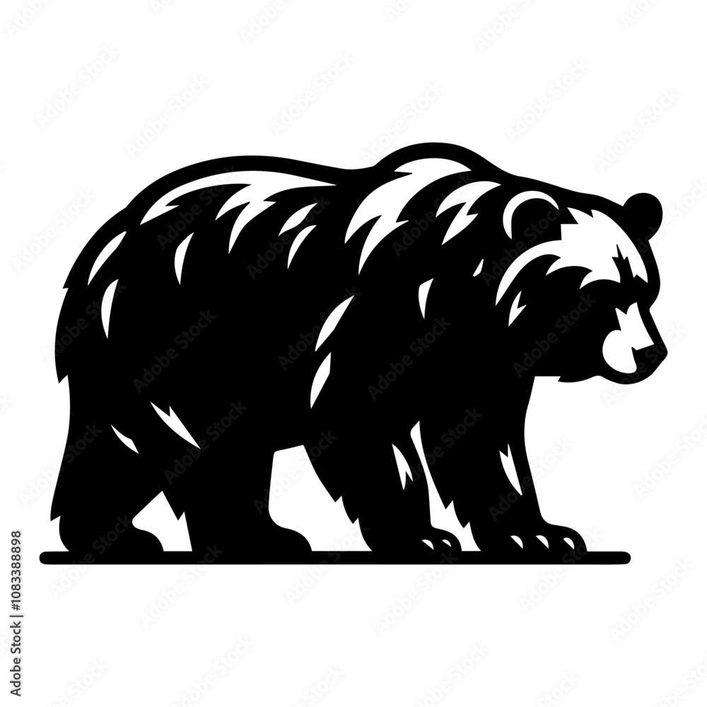 Fototapeta premium Bear Silhouette Vector Illustration