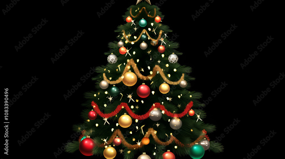 Fototapeta premium christmas tree with lights