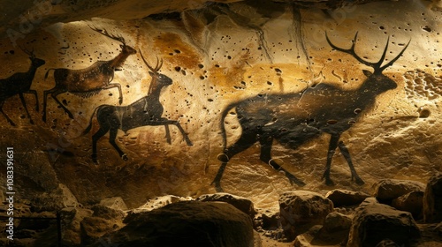 Ancient Lascaux Cave Paintings of Prehistoric Animals