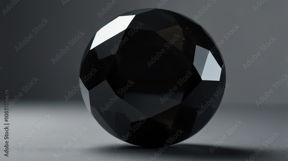 Fototapeta premium a black diamond is on a gray surface.