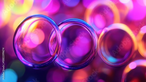 Abstract Bubbles with a Neon Glow
