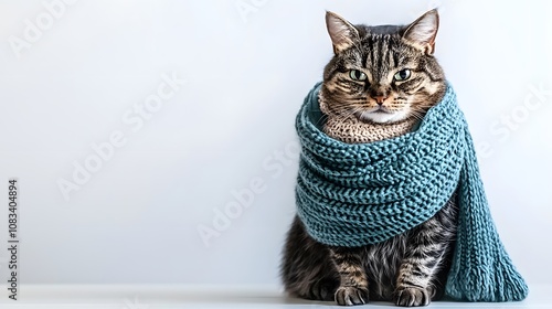 Cat in a baby sling, isolated on white.  photo