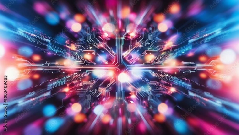 Fototapeta premium Background in technology, abstract line network