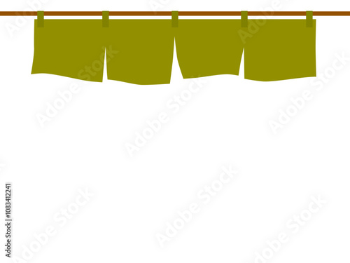 飲食店の暖簾フレームD：鶯色