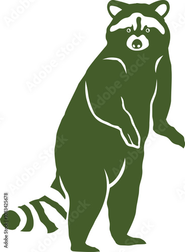 cartoon image of a raccoon vector illustration