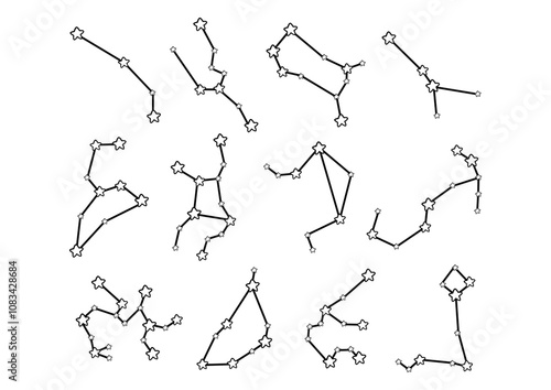Doodle Cartoon Zodiac Elements Collection, Such as Aries, Taurus, Gemini, Cancer, Leo, Virgo, Libra, Scorpio, Sagittarius, Capricorn, Aquarius, and Pisces. illustration about Horoscope.