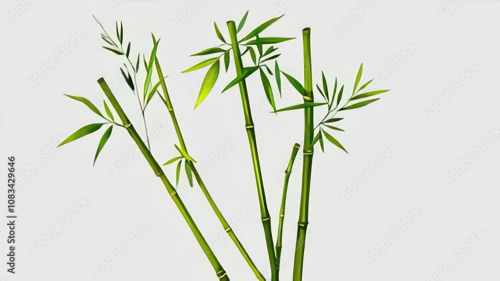 Naklejka premium bamboo isolated on white background
