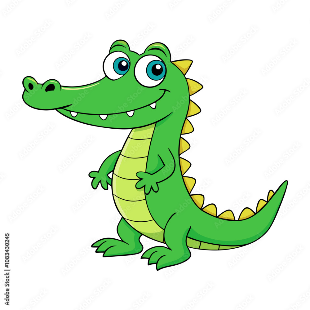 Obraz premium Crocodile cartoon vector illustration