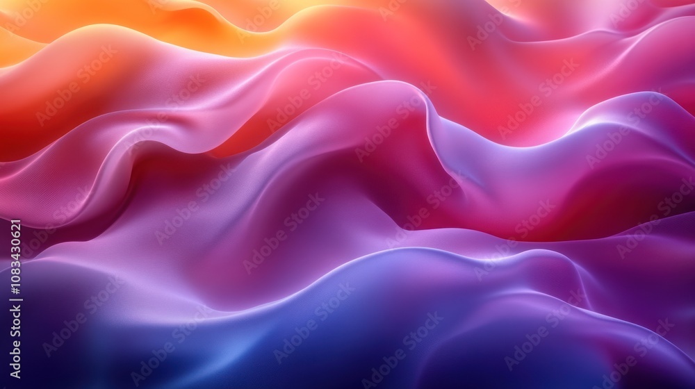 Fototapeta premium Abstract colorful waves creating a smooth, flowing texture.