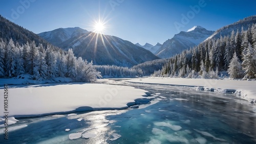 SnowyMountainValleyBackgrounds, WinterLandscapeVisuals, SnowCoveredNatureScenes, FrozenValleyDesigns
 photo