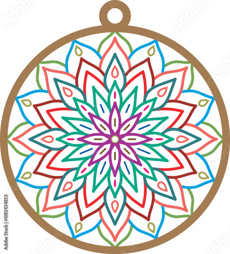 Vibrant and Intricate Mandala Locket Design