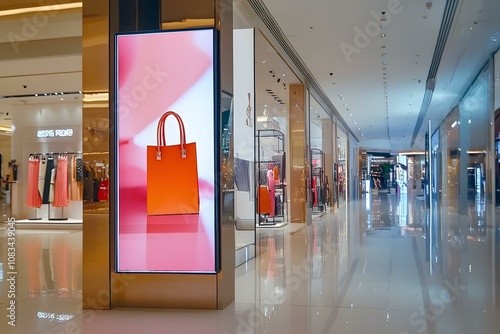 Vertical LED TV Screen in Fashion Storefront