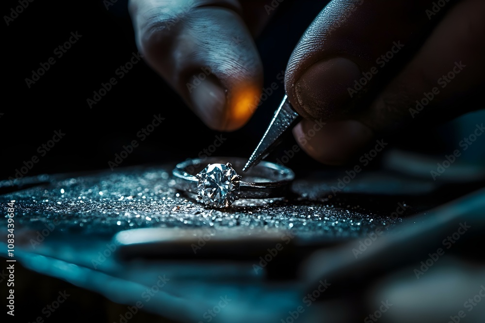 Obraz premium Craftsman Making Handmade Diamond Ring