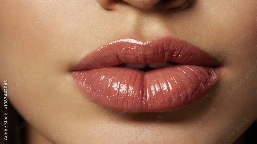 Fototapeta premium Close-Up of Glossy Lips