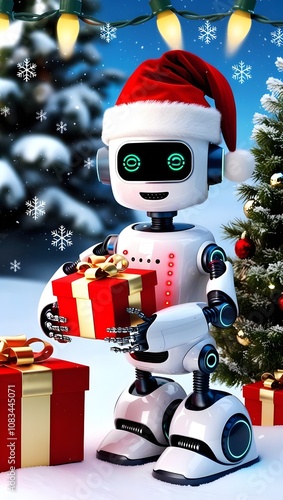 Gift-Giving Robots: The Perfect Blend of Tech and Tradition , electronics, Robotics, christmas and robot , christmas and gift  photo