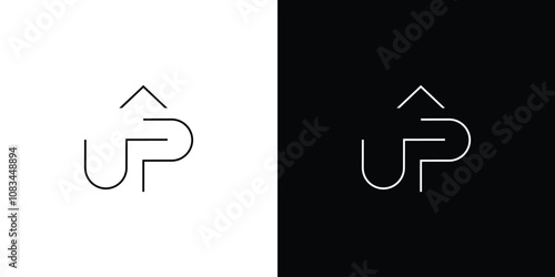 Unique and modern line Up logo design
