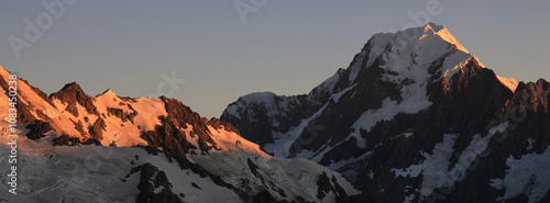 Sunrise over Mt Cook, New Zealand. photo