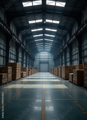 Wallpaper Mural Empty view of small factory warehouse Torontodigital.ca