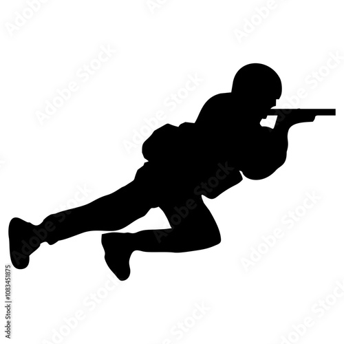 silhouette of soldier holding weapon