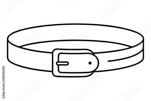 Belt outline vector line art.
