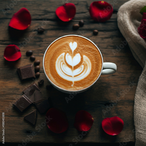 A cup of coffee with heart ...