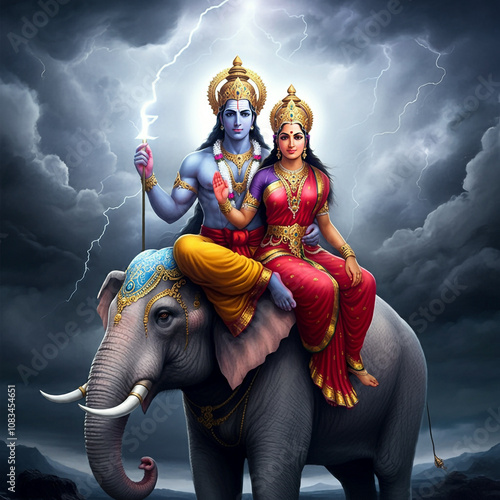 Lord Indra with his consort...