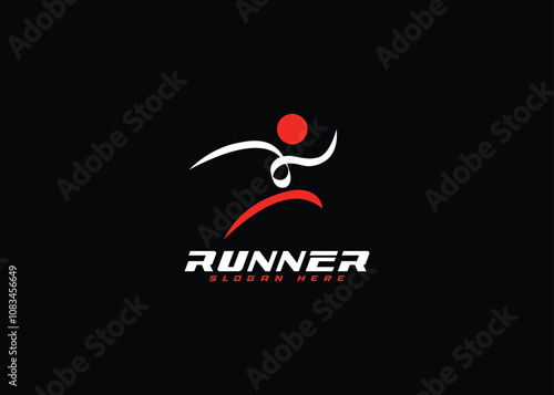 running human logo design marathon logo template running club or sports club