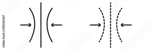 Elasticity icon, vector, sticker, sign.