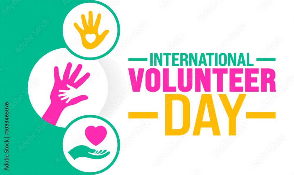 International Volunteer day background, banner or poster design ...