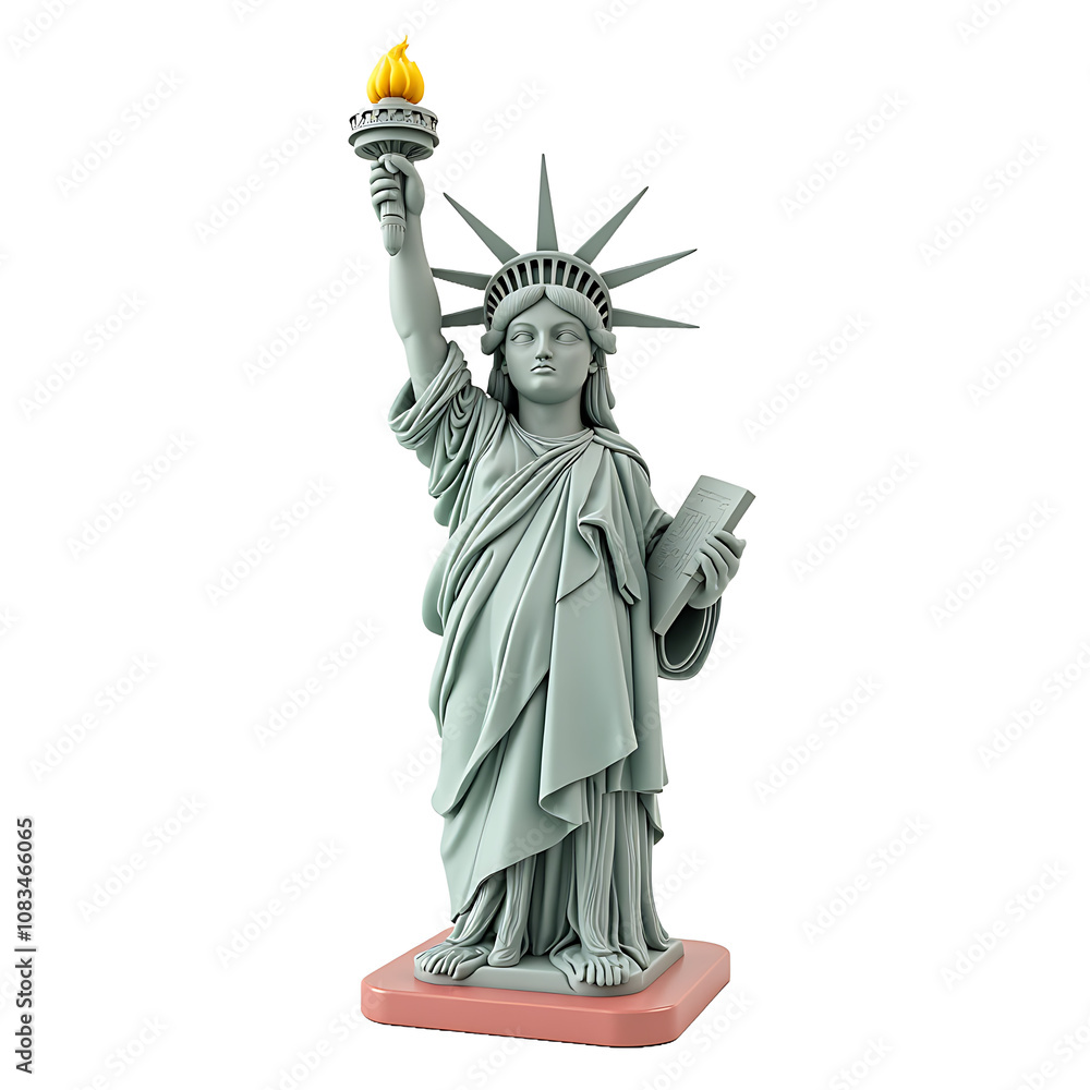 Obraz premium 3D Statue of Liberty With a Torch on a Transparent Background