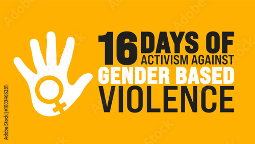 16 Days of Activism against gender based violence background, banner or poster design template. observed every year in December. Holiday concept. Use to any Template, card, poster, placard, template.