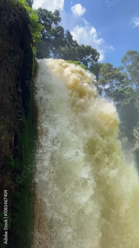 Majestic Sulfur Waterfall at Blawan photo