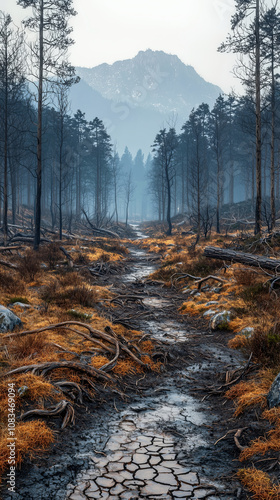 Forest decimated by extreme drought photo