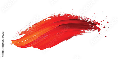 Red brush stroke on isolated background. Line, box, brushes, grunge, paint, page, border. Vector brush stock illustrator.
