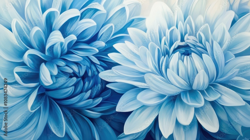 Obraz premium Exquisite Close-Up of Elegant Blue Flowers in Soft Focus, Showcasing Delicate Petals and Lush Textures, Perfect for Nature Lovers and Artistic Designs
