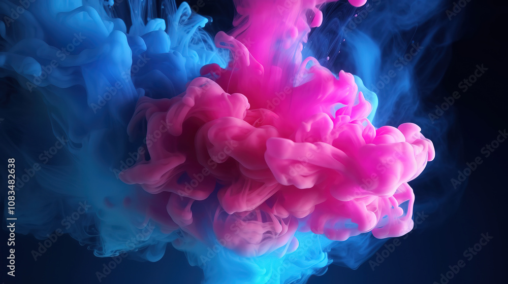 Fototapeta premium Eye catching Ethereal smoke clouds with bright gradient flow in a medium shot