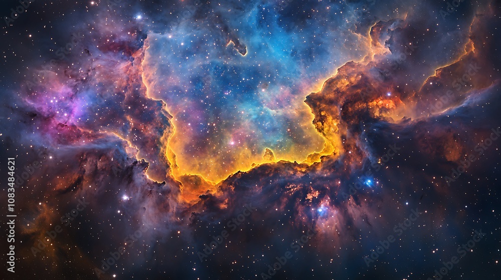 Obraz premium Beautiful nebula with colorful galaxies and star, Space galaxy with star