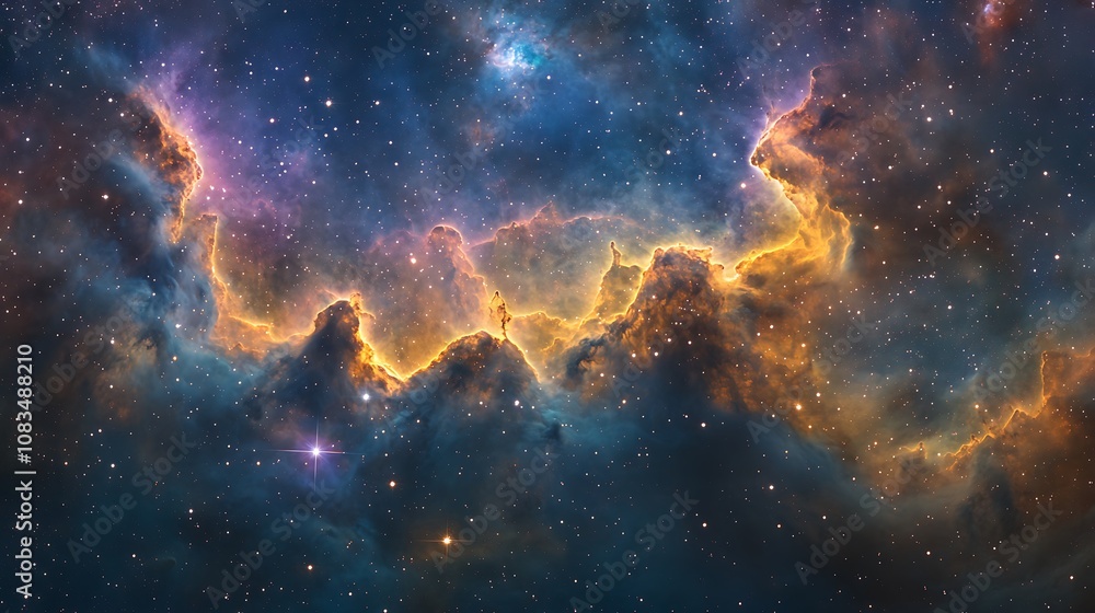 Obraz premium Beautiful nebula with colorful galaxies and star, Space galaxy with star