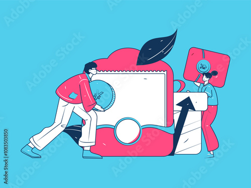 Holiday shopping people doing e-commerce online shopping flat vector concept operation hand drawn illustration
