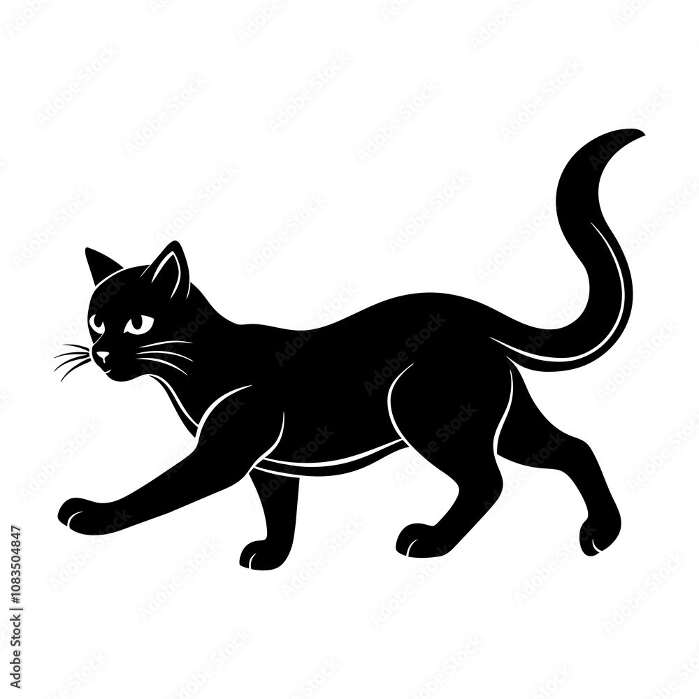 Obraz premium black and white cat