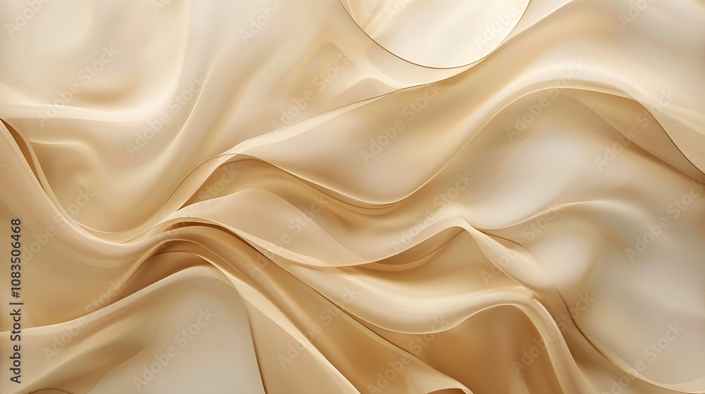 Obraz premium A smooth, flowing fabric in soft beige tones, creating a sense of elegance and tranquility.