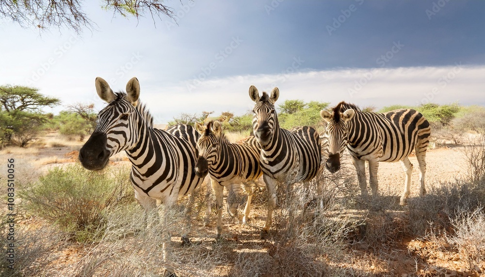 Obraz premium 自然にいるシマウマ